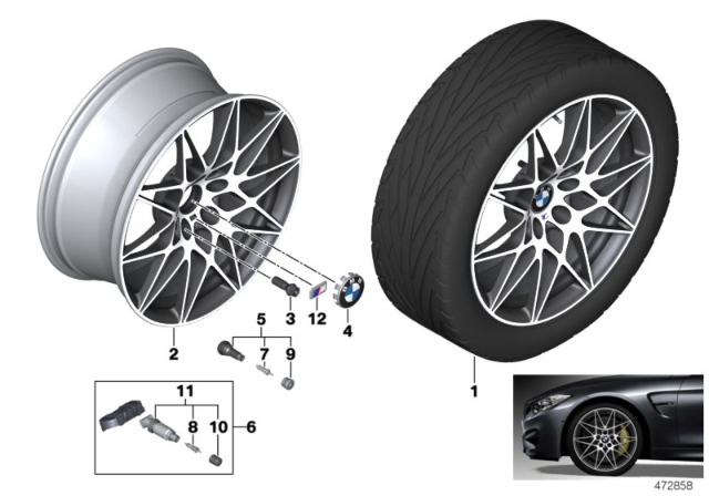 2017 BMW M3 Disc Wheel Light Alloy Transl.Shadow Diagram for 36108090193