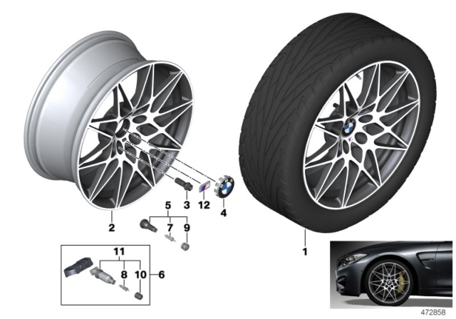 2017 BMW M4 BMW LA Wheel, Star Spoke Diagram