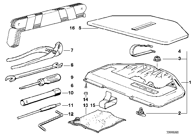 1989 BMW 535i Holding Strap Diagram for 71111179497