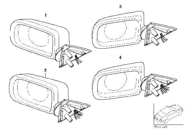 2000 BMW 528i Outside Mirror Diagram 2