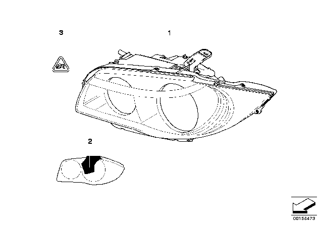 2010 BMW 135i Headlight Diagram 1