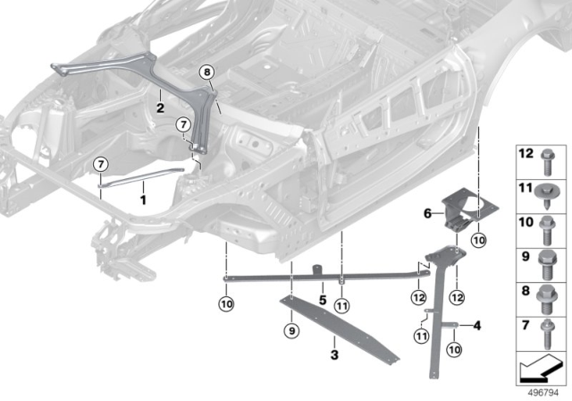 2019 BMW Z4 Reinforcement, Body Diagram