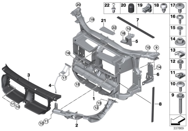 2013 BMW X1 Seal, Front Panel/Cooler At Top Diagram for 51647134102