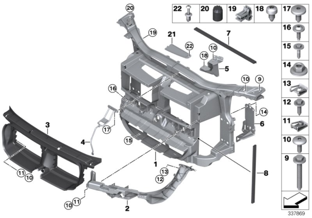 2013 BMW X1 Seal, Cooling Module Diagram for 51647134101