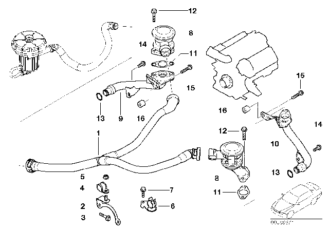 2005 BMW 745i Hex Bolt With Washer Diagram for 07119902896