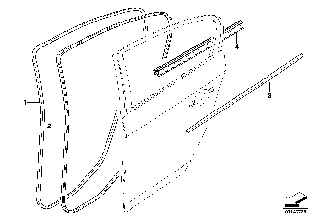 2011 BMW 328i Door Weatherstrip Diagram 2