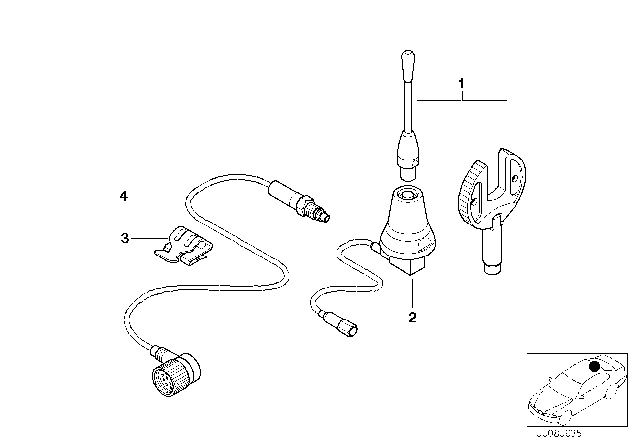 2002 BMW 540i Single Parts For Telephone Roof Antenna Diagram