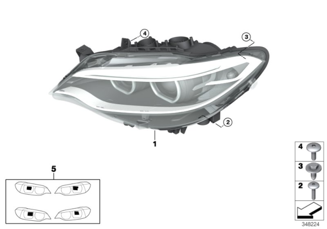 2017 BMW 230i xDrive Headlight Diagram