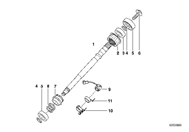 2000 BMW 540i Steering Column - Steering Spindle Diagram