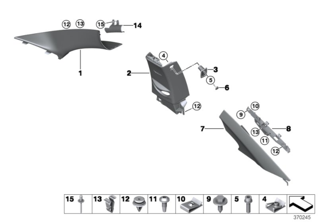 2016 BMW 228i Trim Panel Diagram