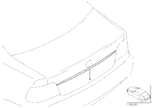 2003 BMW 525i Retrofit, Chrome Strip, Boot Lid Diagram