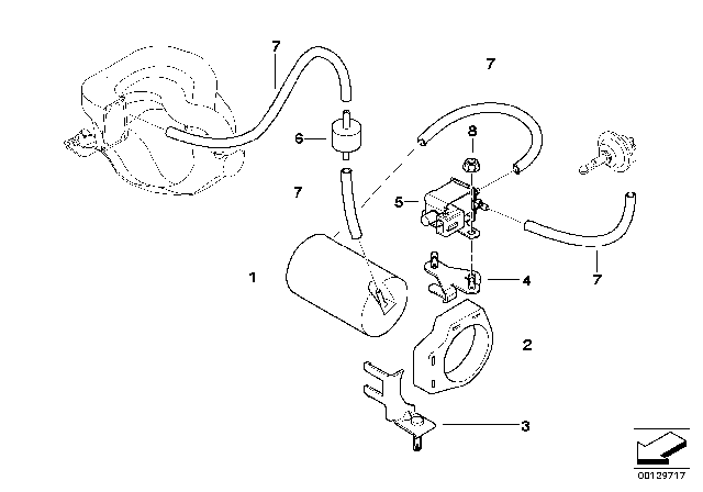 1992 BMW 318is Bracket For Electric Changeover Valve Diagram for 11611734775