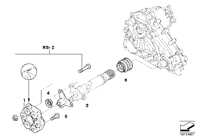 2009 BMW X6 Drive Shaft, Front, Single Parts Diagram