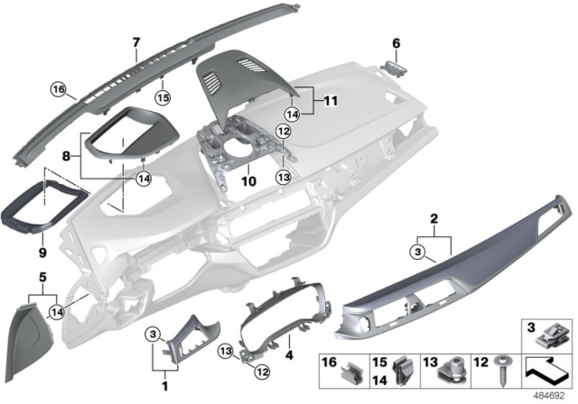 2019 BMW 640i xDrive Gran Turismo Trim Instrument.Panel Burr Walnut Front Passenger. Diagram for 51459389481