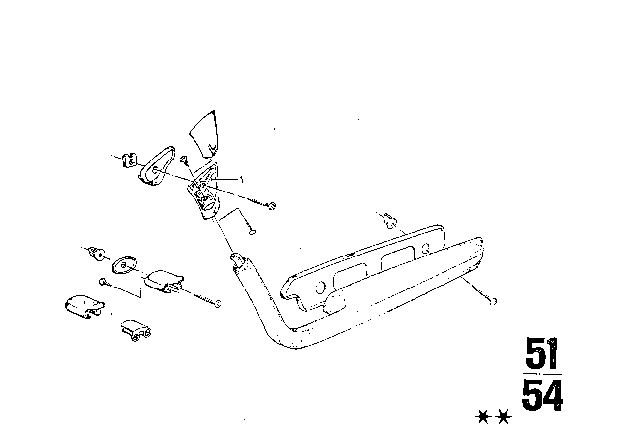 1969 BMW 2500 Armrest, Front Diagram 4