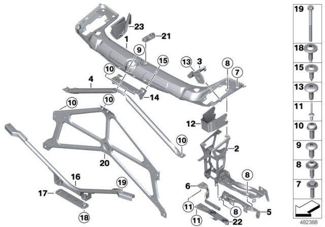 2015 BMW 328i Front Panel Diagram