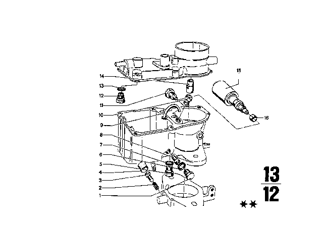 1968 BMW 2002 Carburetor - Nozzles / Gasket Set Carburetor Diagram