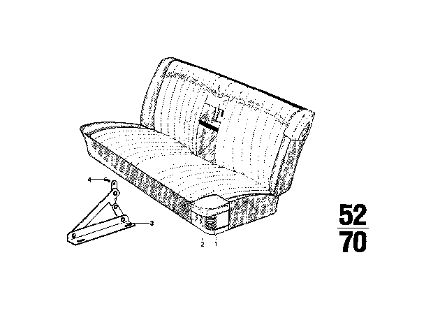 1975 BMW 2002 Rear Seat Parts Diagram