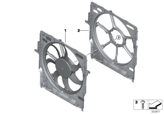 2017 BMW X6 Fan Housing, Mounting Parts Diagram