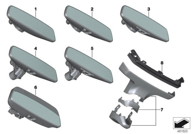 2018 BMW 640i xDrive Gran Turismo Interior Mirror Diagram