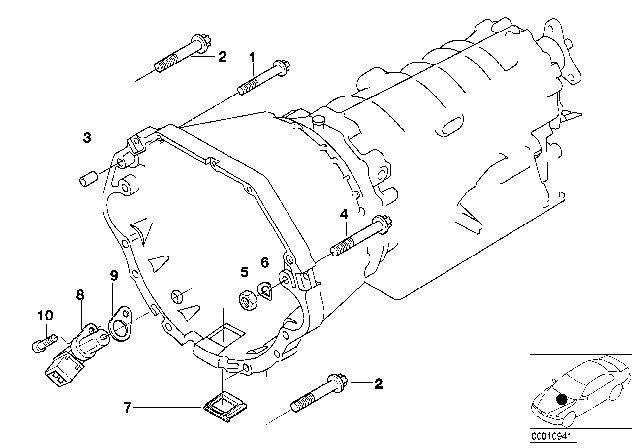 1996 BMW 840Ci Gearbox Mounting Diagram 2