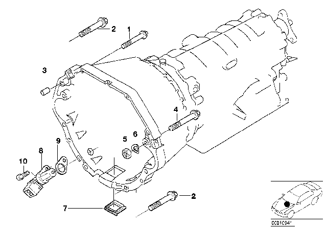 1997 BMW 840Ci Coupe(E31) Gearbox Mounting Diagram 1