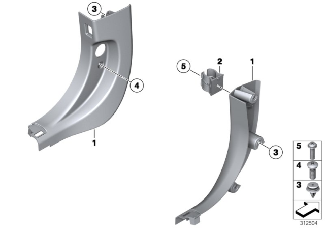 2015 BMW 535i Trim Panel Leg Room Diagram