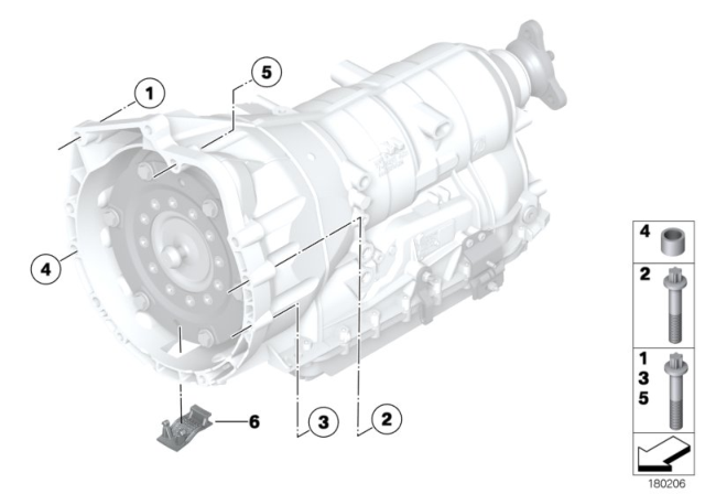 2012 BMW 740i Transmission Mounting Diagram