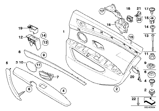 2008 BMW 535xi Door Trim, Rear Diagram