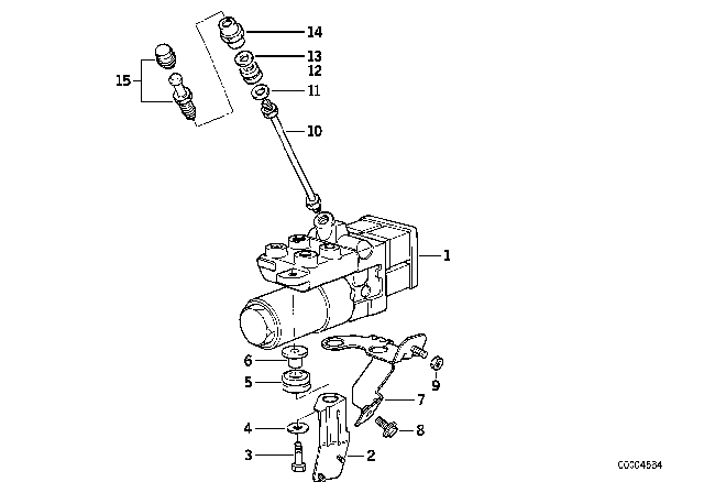 1993 BMW 850Ci Hydro Unit ASC+T Diagram