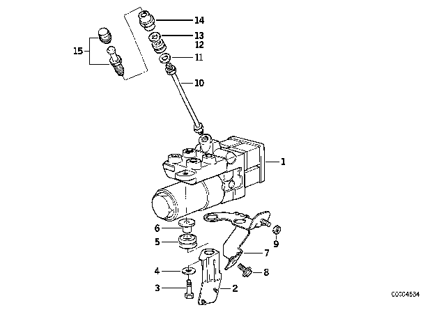 1995 BMW 850CSi Hydro Unit ASC+T Diagram