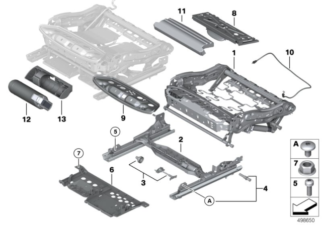 2014 BMW M5 Seat, Front, Seat Frame Diagram