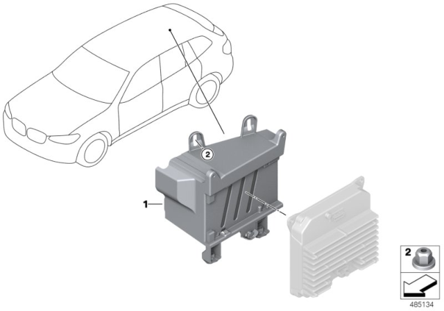 2019 BMW X3 Holder Control Unit Pcu Diagram for 61429392578