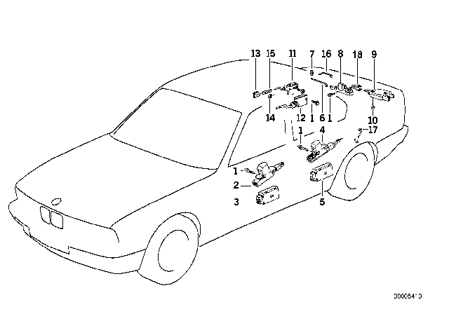 1991 BMW 750iL Central Locking System Diagram
