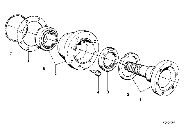 1980 BMW 733i Shaft Seal Diagram for 33131204638