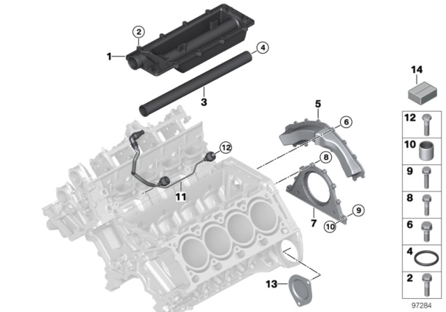 2004 BMW 545i Engine Block & Mounting Parts Diagram 2