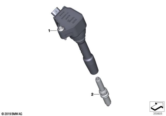 2017 BMW 340i Ignition Coil / Spark Plug Diagram