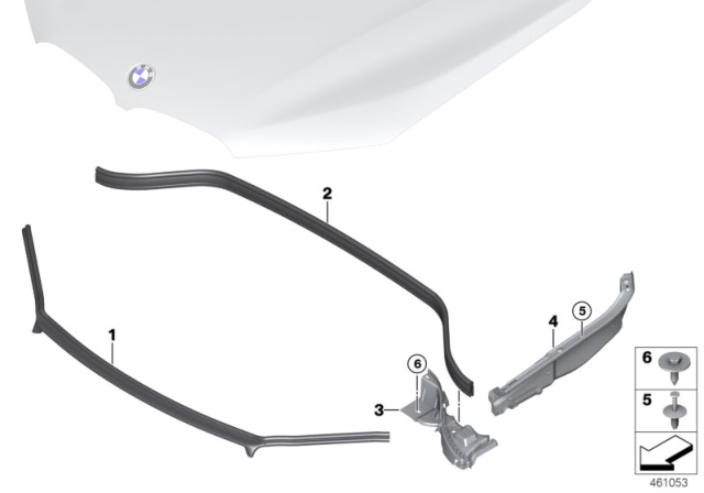 2016 BMW X1 Bonnet Seals Diagram