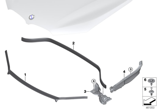 2020 BMW X1 Front Engine Hood Sealing Diagram for 51767329384