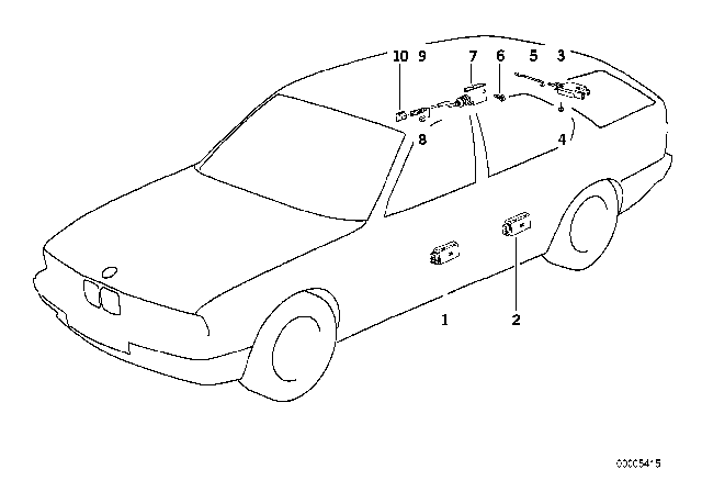 1992 BMW 525i Central Locking System Diagram