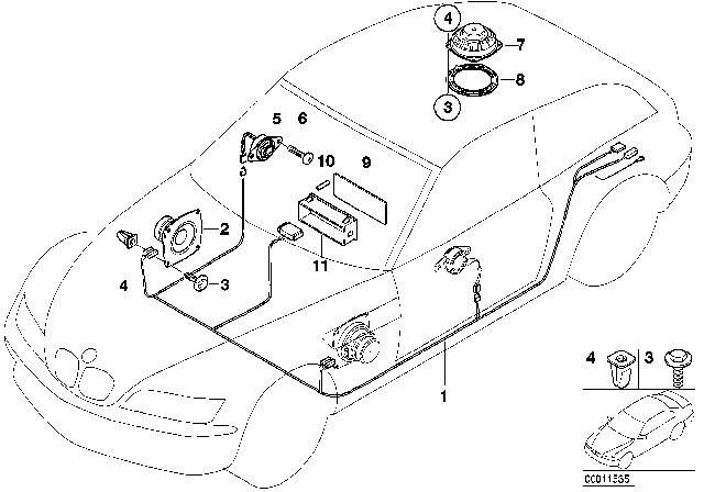 2001 BMW Z3 Single Components Stereo System Diagram