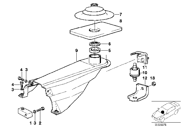 1981 BMW 633CSi Gearshift, Mechanical Transmission Diagram 1