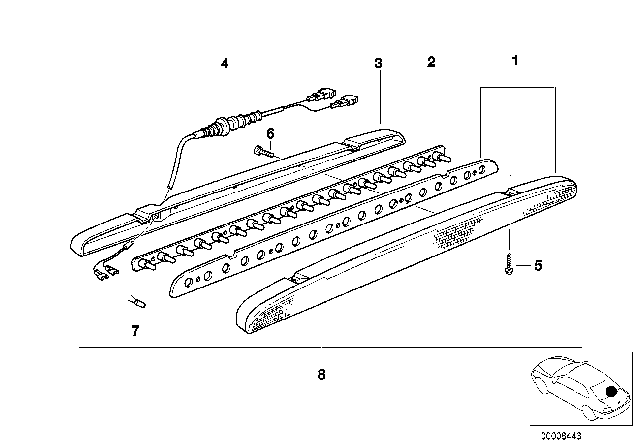 1993 BMW 525iT Third Stoplamp Diagram