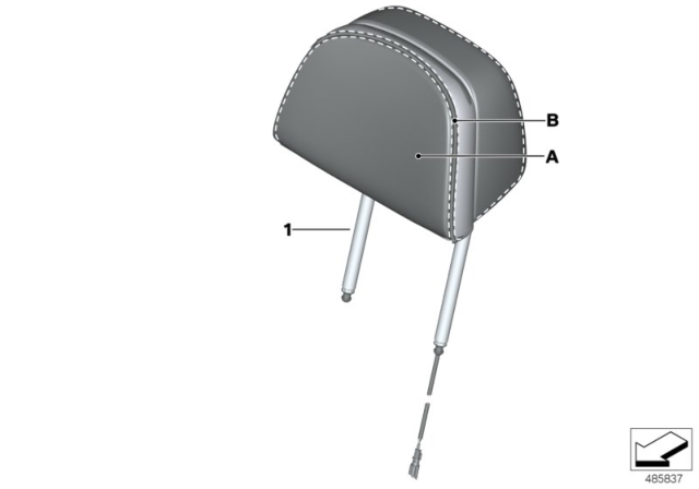 2017 BMW 530i Individual Headrest Diagram