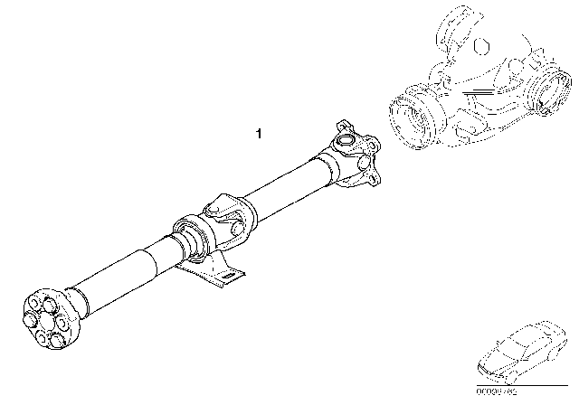 2004 BMW Z4 Manual Rear Drive Shaft Diagram for 26117514463