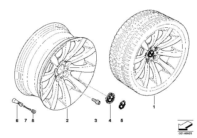 2010 BMW 650i BMW LA Wheel, Star Spoke Diagram 2