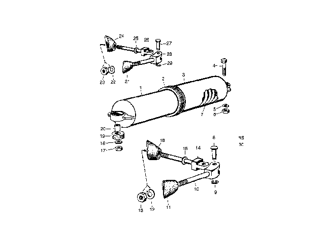 1958 BMW Isetta Hinge Diagram for 51210035242