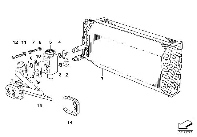 1995 BMW 740i Automatic Air Conditioning Evaporator Diagram