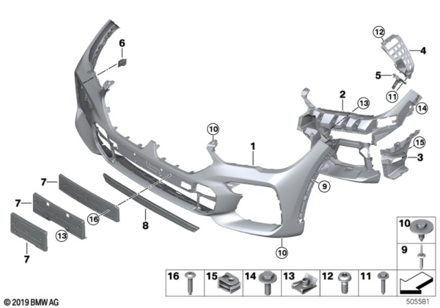 2020 BMW X6 BASEPLATE FOR LICENSE PLATE Diagram for 51118069957