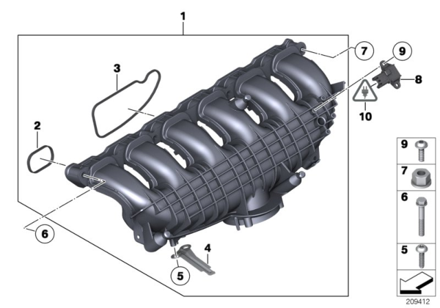 2014 BMW X5 Intake Manifold System Diagram